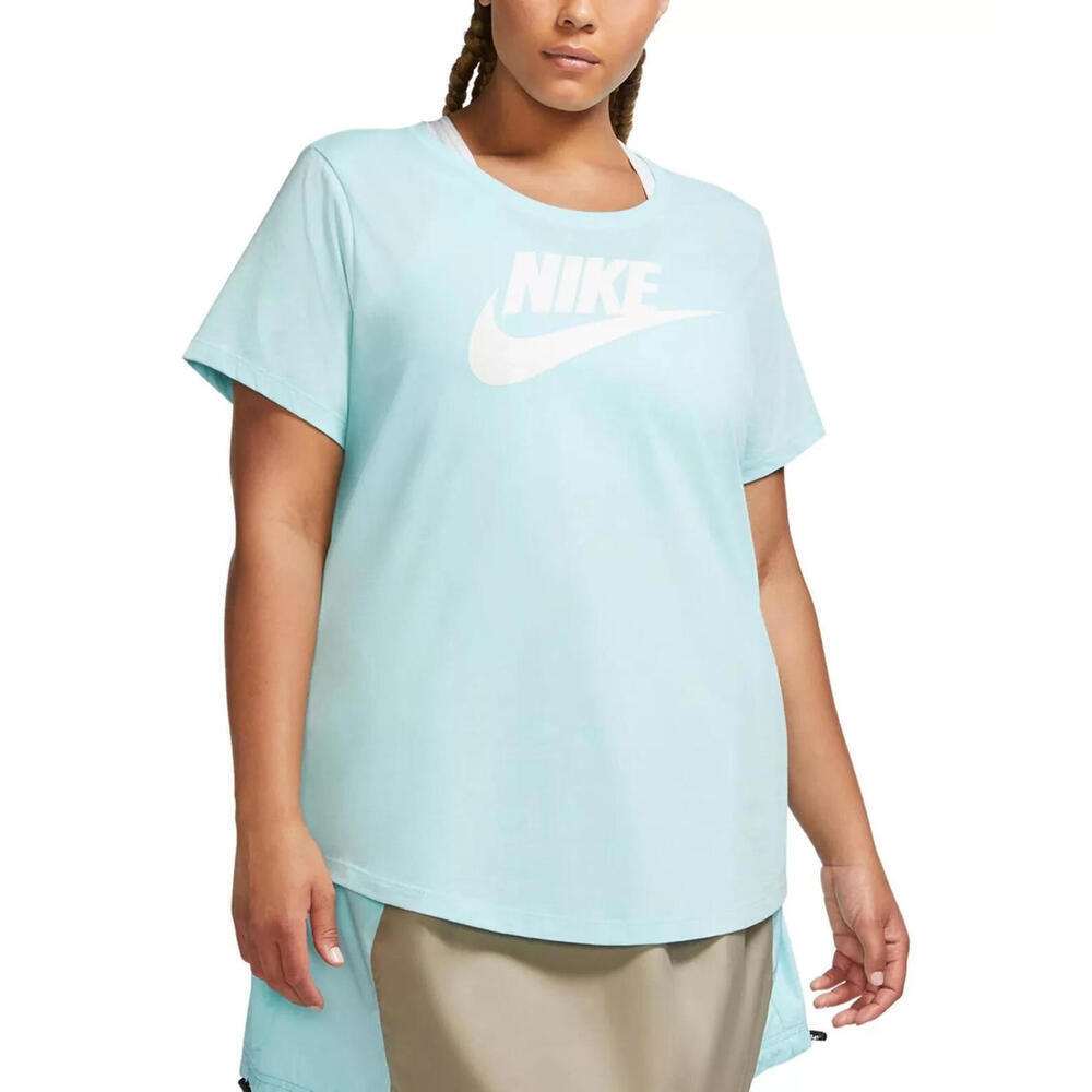Nike Womens Plus Size Sportswear Futura Tee Color:Glacier Ice Size:1X